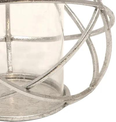 S/2 6" Orb Candle Holder , Silver