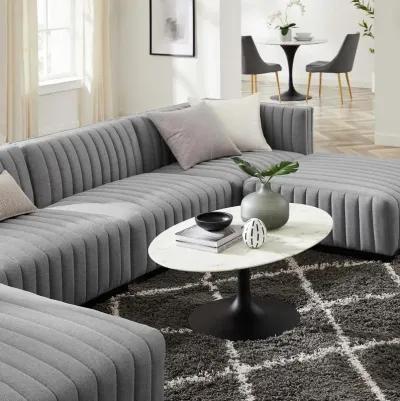 Conjure Channel Tufted Upholstered Fabric 6-Piece Sectional