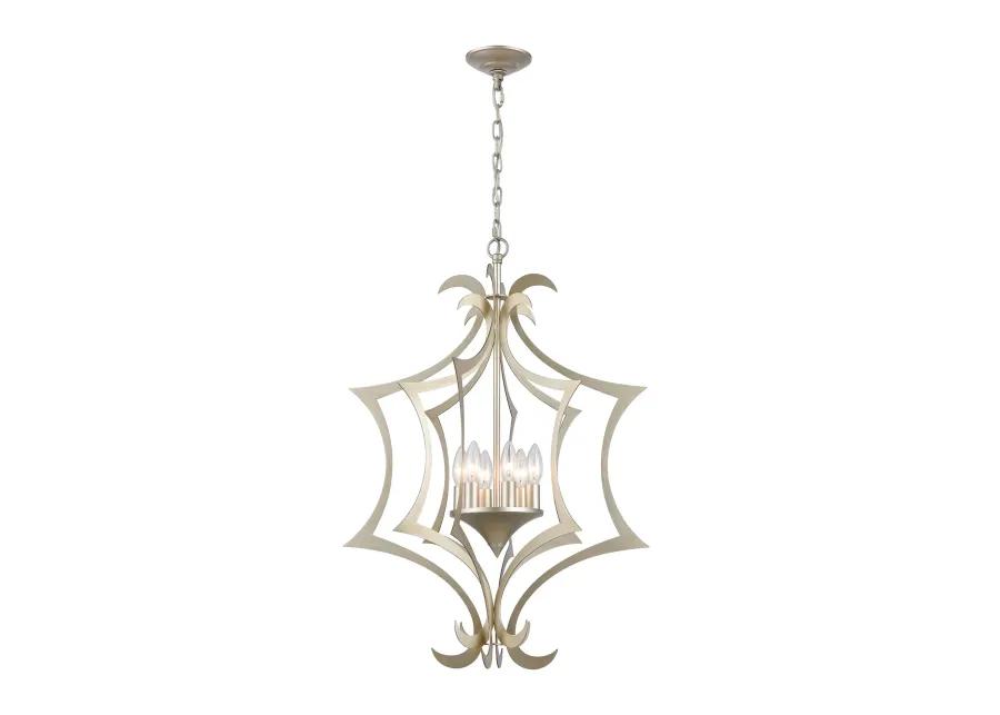 Delray 21" Wide 6-Light Pendant - Aged Silver