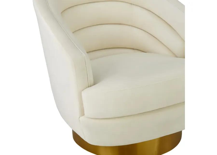 Canyon Cream Velvet Swivel Chair