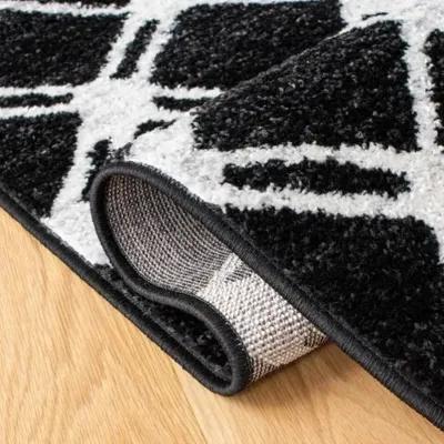 Adirondack Contemporary Black / Light Grey 2'-6" X 8' Powerloomed Rug