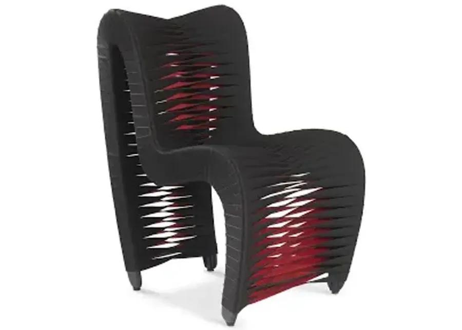 seat belt dining chair, black/red