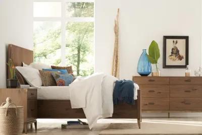 Adler California King-size Panel Bed in Natural Walnut