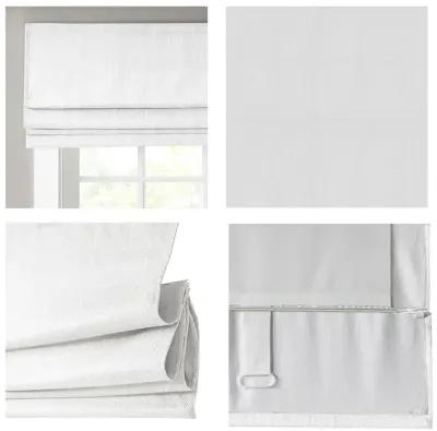 Madison Park Galen White Basketweave Total Blackout Roman Shade