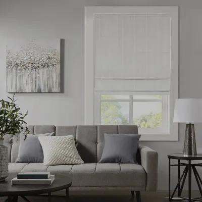 Madison Park Galen White Basketweave Total Blackout Roman Shade