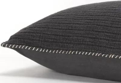 Stripe Patterned Solid Grey Pillow