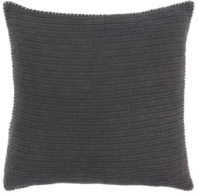 Stripe Patterned Solid Grey Pillow