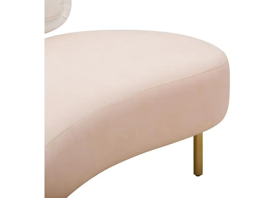 Tischa Cream Boucle & Blush Velvet Sofa