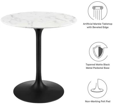 Lippa 28" Round Artificial Marble Dining Table