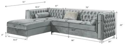 Bellaire Button-tufted Upholstered Sectional Silver