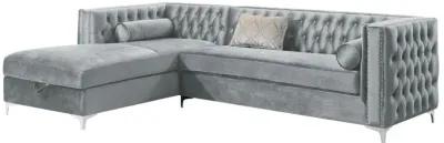 Bellaire Button-tufted Upholstered Sectional Silver