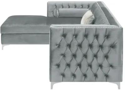 Bellaire Button-tufted Upholstered Sectional Silver