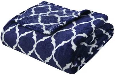 Madison Park Ogee Navy Oversized Throw