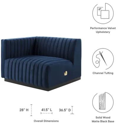 Conjure Channel Tufted Performance Velvet Left-Arm Chair