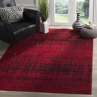 Adirondack Contemporary Red / Black 2'-6" X 18' Powerloomed Rug