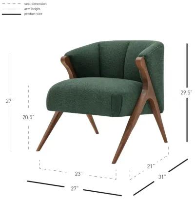 florence fabric accent chair brown legs, havana green