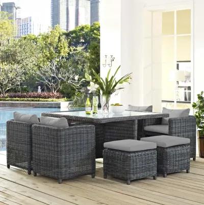 Summon 9 Piece Outdoor Patio Sunbrella® Dining Set