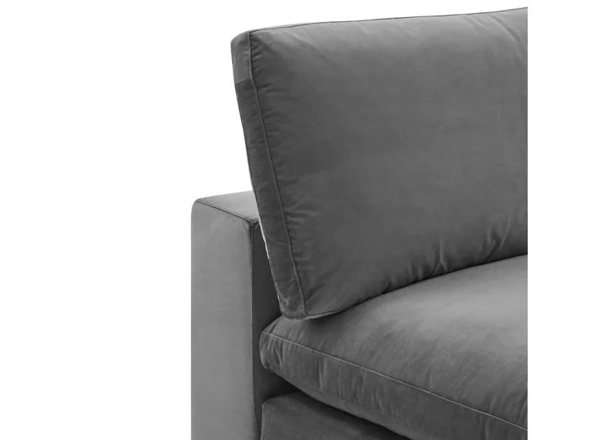 Commix Down Filled Overstuffed Performance Velvet Armless Chair