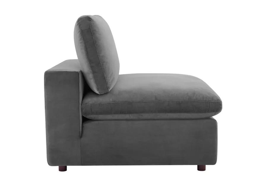 Commix Down Filled Overstuffed Performance Velvet Armless Chair