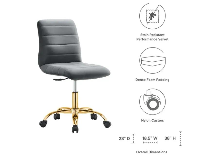 Ripple Armless Performance Velvet Office Chair