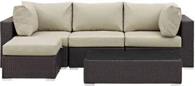 Convene 5 Piece Outdoor Patio Sectional Set