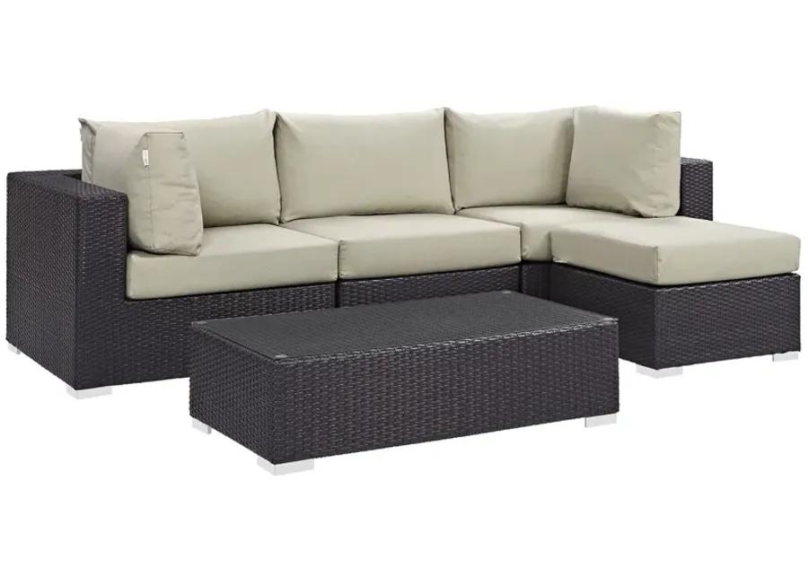 Convene 5 Piece Outdoor Patio Sectional Set