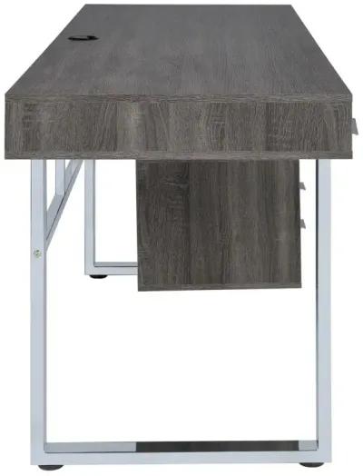 Whitman 4-drawer Writing Desk Weathered Grey