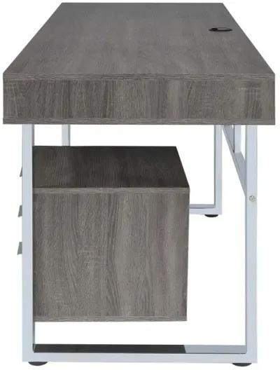 Whitman 4-drawer Writing Desk Weathered Grey