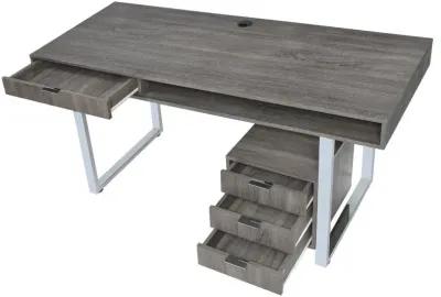 Whitman 4-drawer Writing Desk Weathered Grey