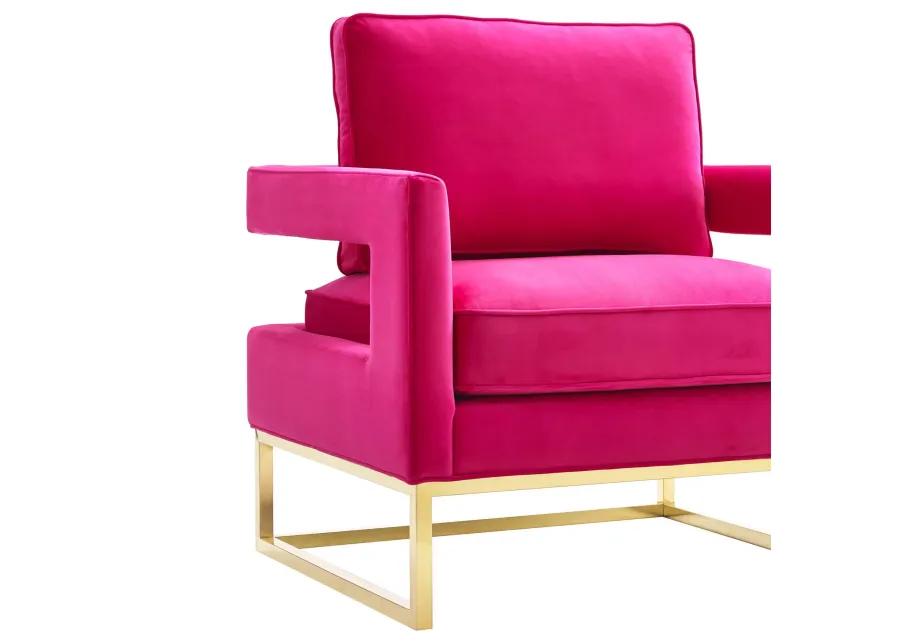 avery pink velvet chair with polished gold base