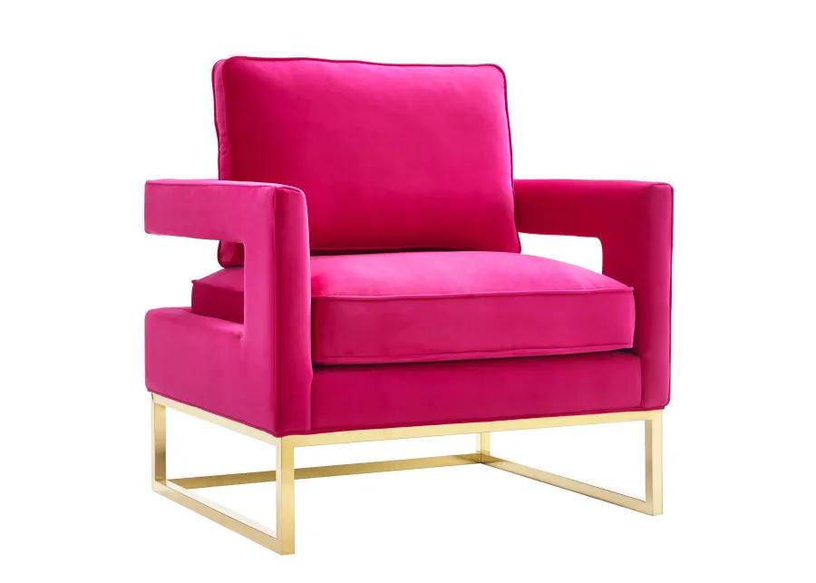 avery pink velvet chair with polished gold base