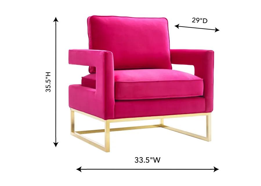 avery pink velvet chair with polished gold base