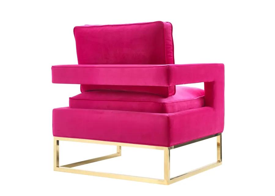 avery pink velvet chair with polished gold base