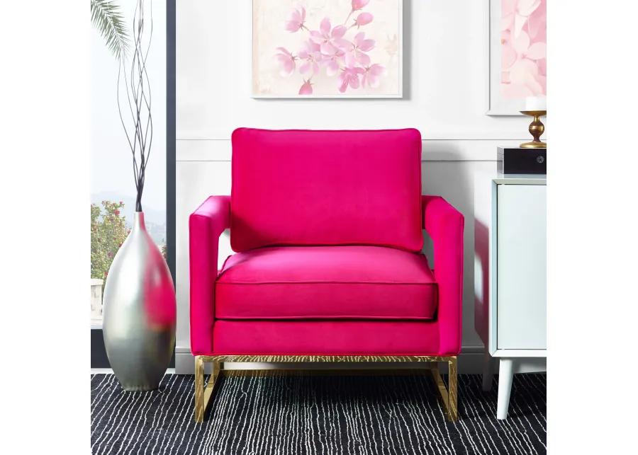 avery pink velvet chair with polished gold base