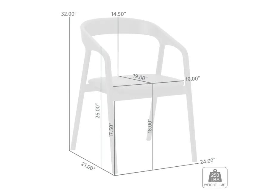 Apache Black Oak Wood and Faux Leather Dining Chair