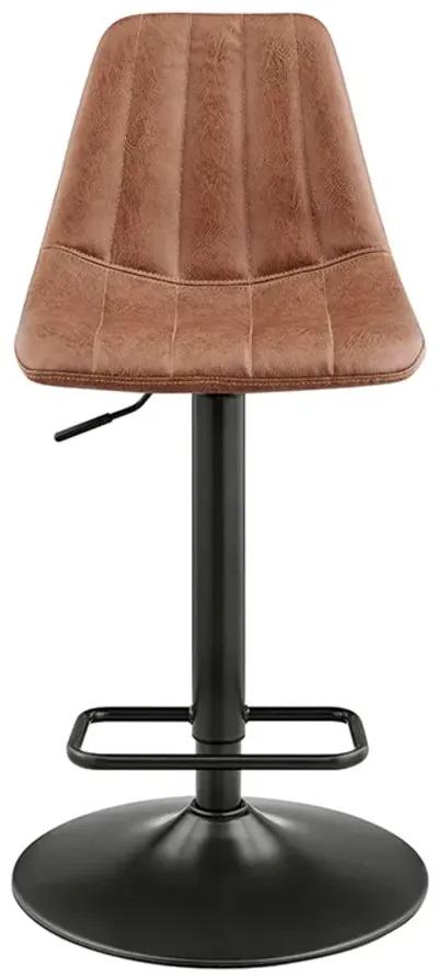 Robert KD PU Gaslift Swivel Bar Stool, Umber Brown 