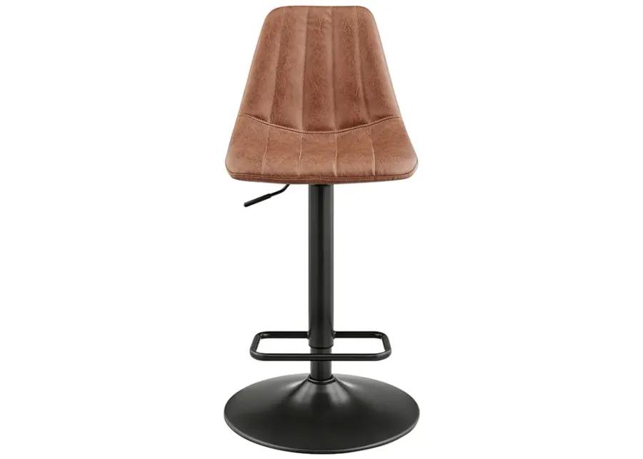 Robert KD PU Gaslift Swivel Bar Stool, Umber Brown 