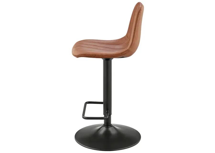 Robert KD PU Gaslift Swivel Bar Stool, Umber Brown 