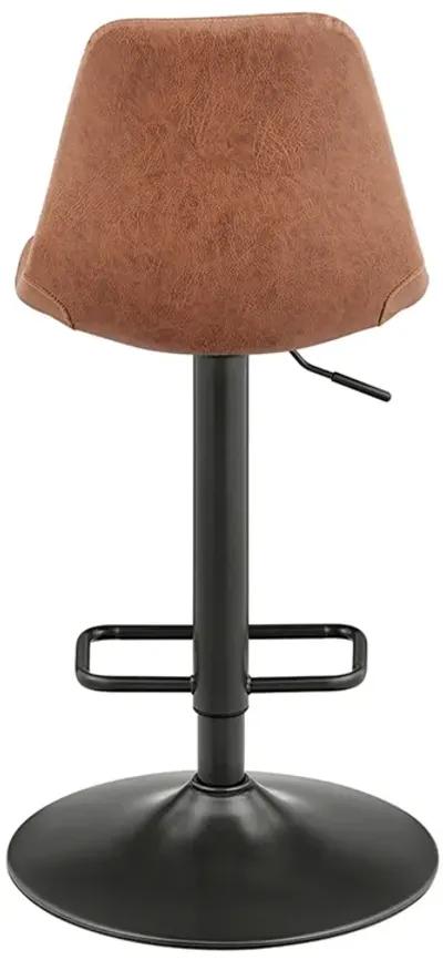 Robert KD PU Gaslift Swivel Bar Stool, Umber Brown 