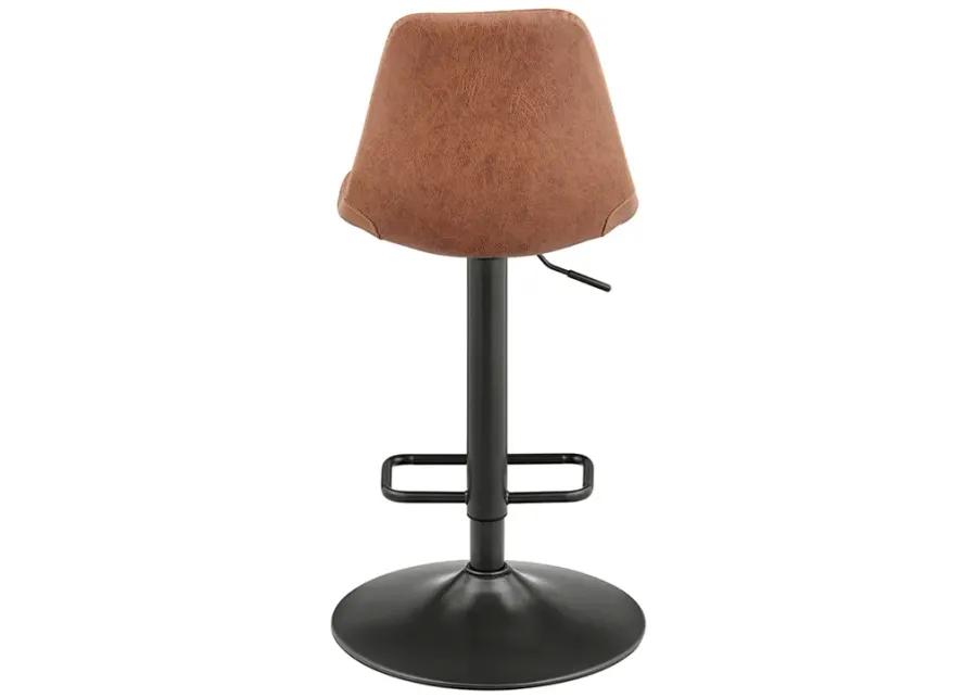 Robert KD PU Gaslift Swivel Bar Stool, Umber Brown 