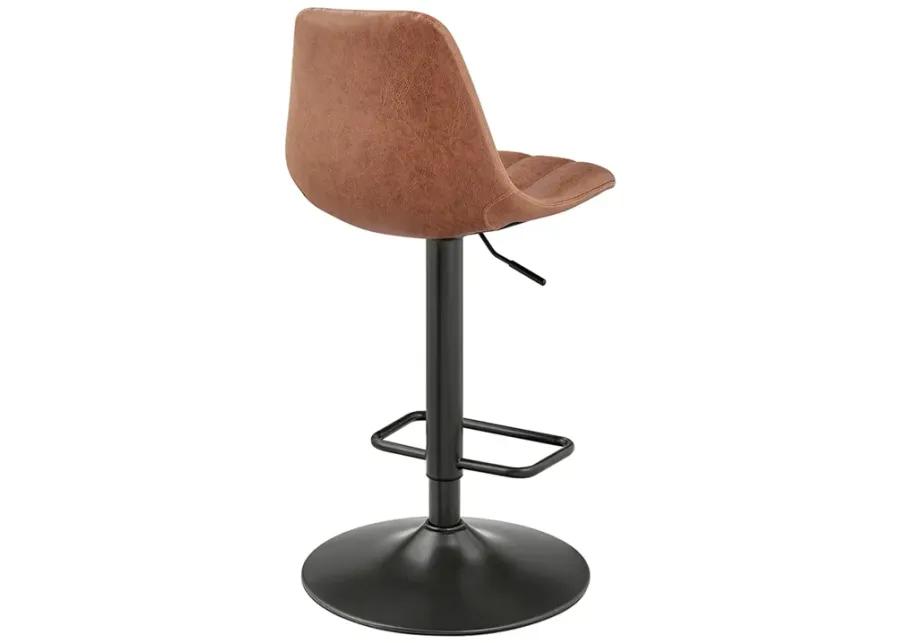 Robert KD PU Gaslift Swivel Bar Stool, Umber Brown 