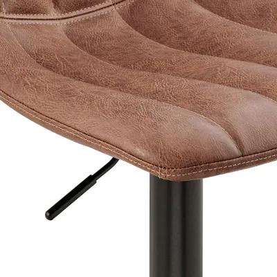 Robert KD PU Gaslift Swivel Bar Stool, Umber Brown 