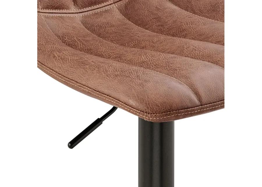 Robert KD PU Gaslift Swivel Bar Stool, Umber Brown 