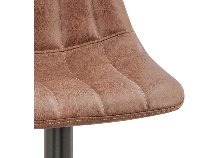 Robert KD PU Gaslift Swivel Bar Stool, Umber Brown 