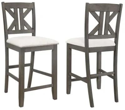 Athens Upholstered Seat Counter Height Stools Light Tan (Set of 2)