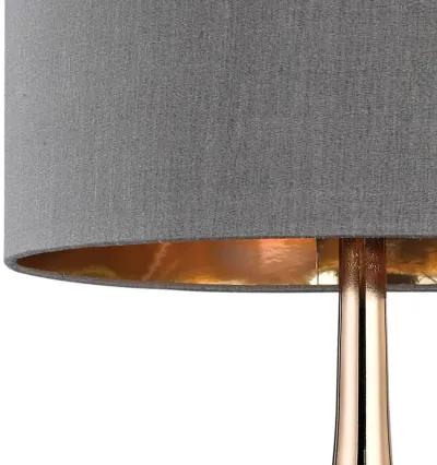 Cone Neck 18.5" High 1-Light Table Lamp - Gray