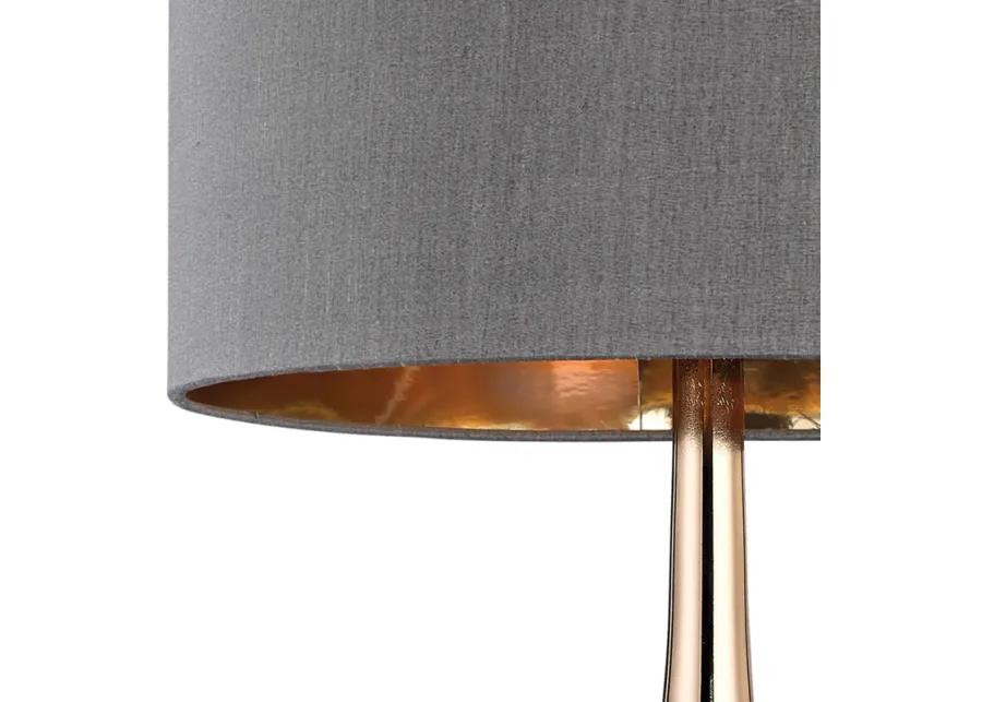 Cone Neck 18.5" High 1-Light Table Lamp - Gray