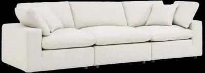 Commix Down Filled Overstuffed Boucle Fabric 3-Seater Sofa