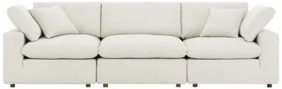 Commix Down Filled Overstuffed Boucle Fabric 3-Seater Sofa