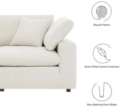 Commix Down Filled Overstuffed Boucle Fabric 3-Seater Sofa